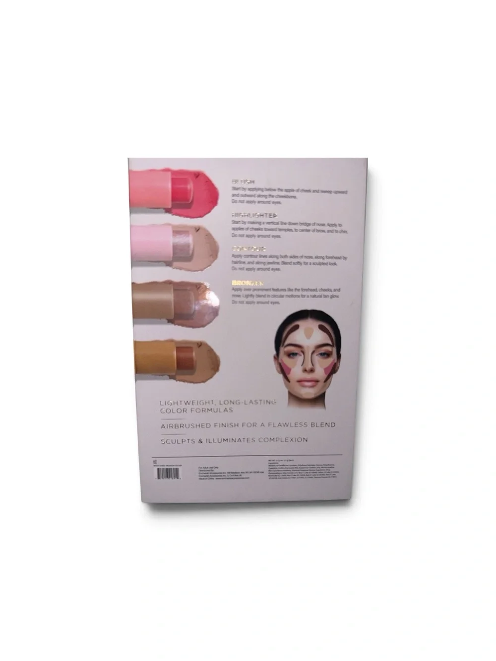 Complexion Cream Sticks 4-Pack - Pink Blush & Highlight, Contour, Bronzer